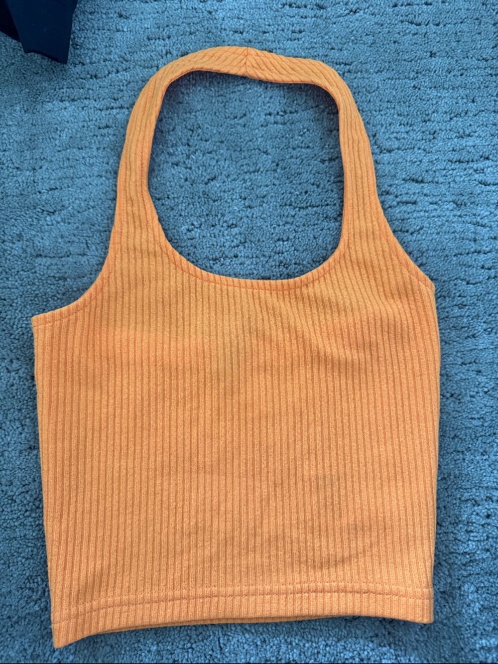 Women's Orange Ribbed Halter top